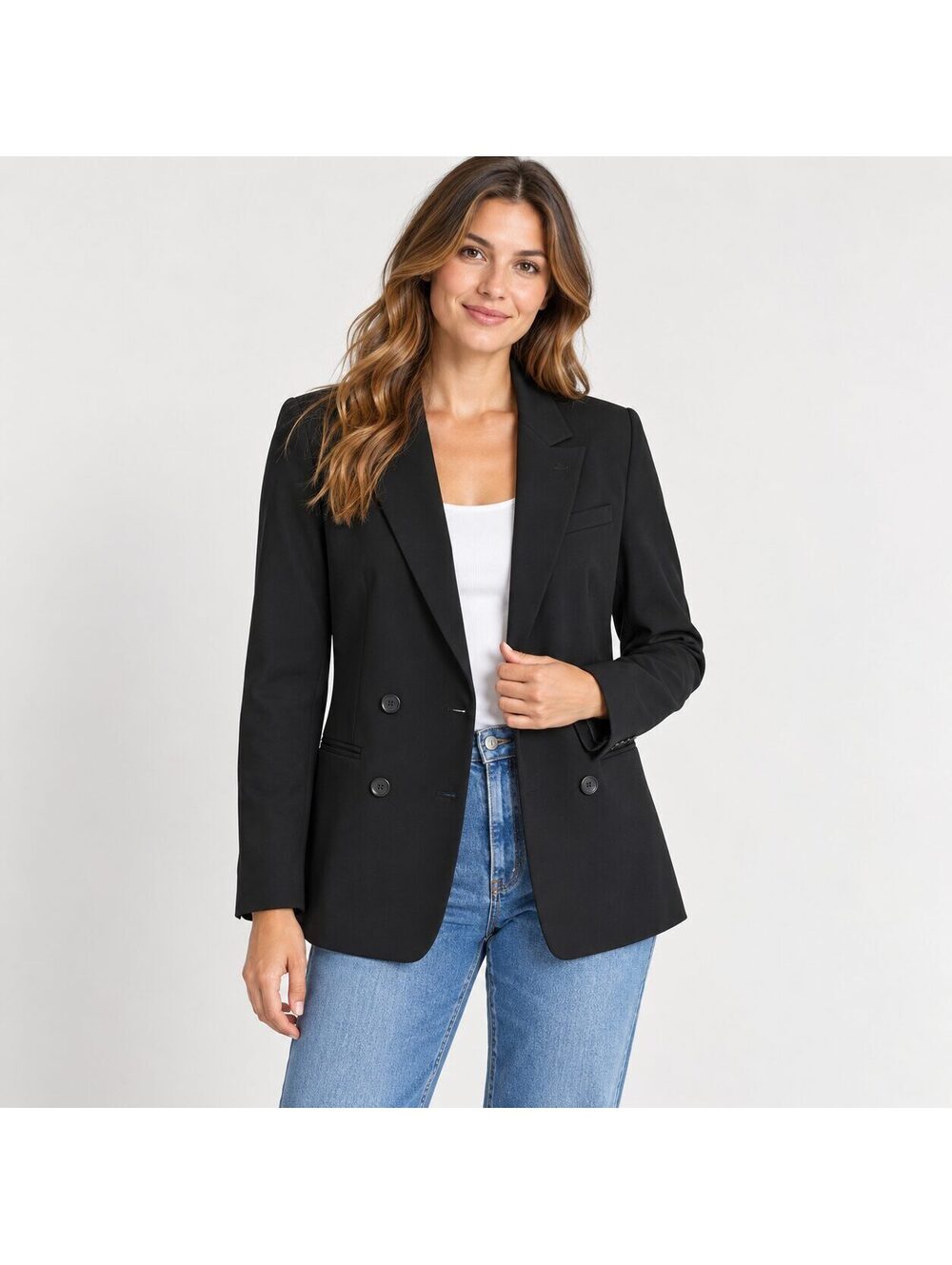 Abercrombie & Fitch Women's Black Double Breasted Tailored Blazer Size S
